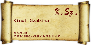 Kindl Szabina névjegykártya
